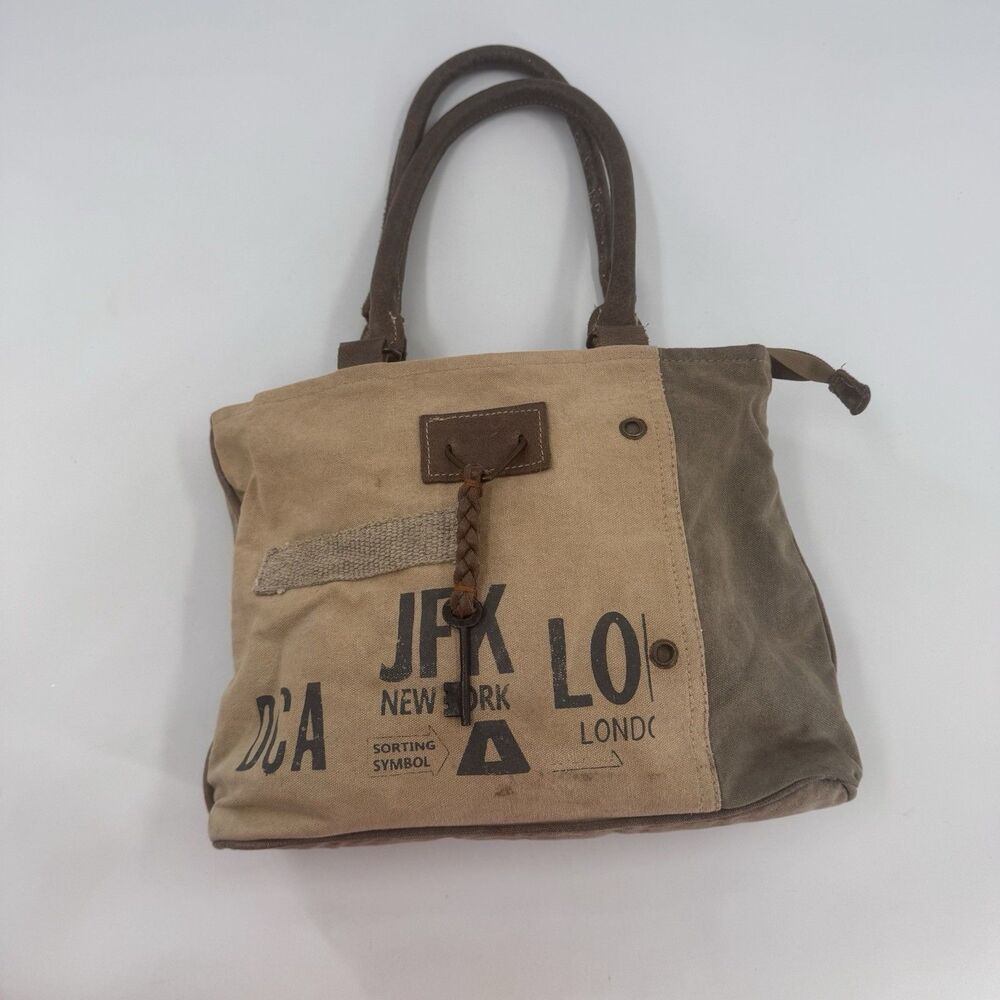 Myra Canvas Leather Tote Bag For Women Myra Bag DCA,JFK London